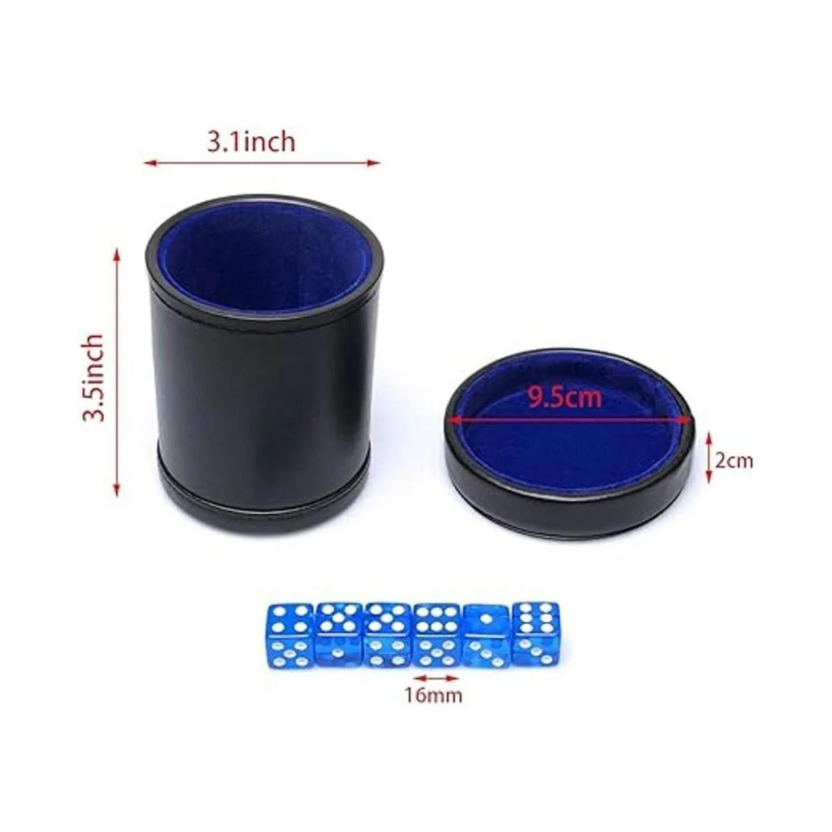 RERIVER Taza de dados de piel sintética con tapa interior_3