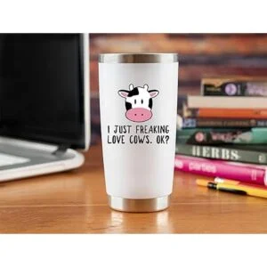 Cow Gifts Vaso de café de 20 onzas para café o vino idea