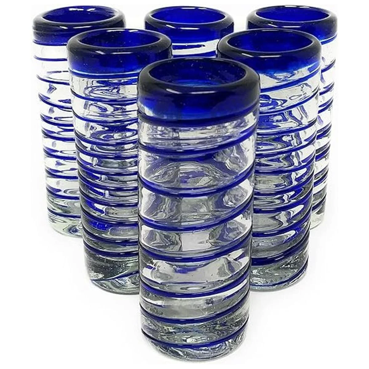 Copas de chupito mexicanas sopladas a mano juego de 6_1