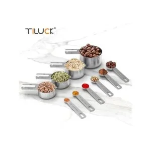 TILUCK Juego de tazas y cucharas medidoras de acero_5