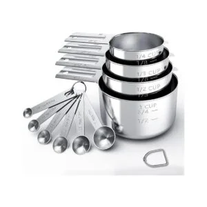 TILUCK Juego de tazas y cucharas medidoras de acero_1
