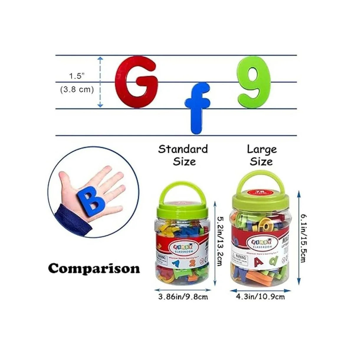 ABCaptain Letras magnéticas del alfabeto ABC 123 imanes de_4