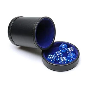 RERIVER Taza de dados de piel sintética con tapa interior_1