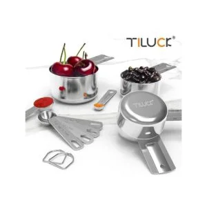 TILUCK Juego de tazas y cucharas medidoras de acero_6