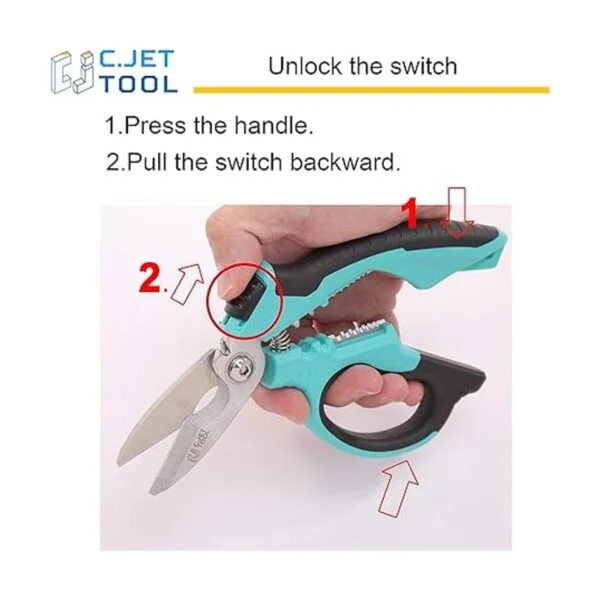 C.JET TOOL Tijeras de electricista tipo ángulo inoxidable_2