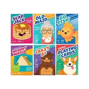 LotFancy Juegos de cartas para niños 6 barajas incluyen_1
