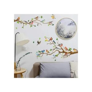 DILIBRA Adhesivo de pared de colibrí en la rama del árbol