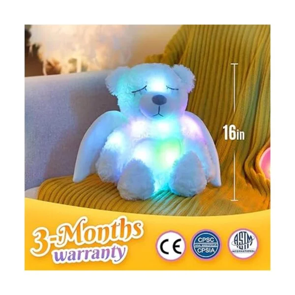 Athoinsu Oso de peluche de ángel iluminado con luz LED de_3