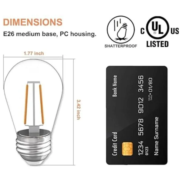 Paquete de 15 bombillas LED S14 para cadena de luces al_4