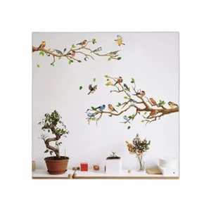 DILIBRA Adhesivo de pared de colibrí en la rama del árbol