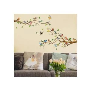 DILIBRA Adhesivo de pared de colibrí en la rama del árbol