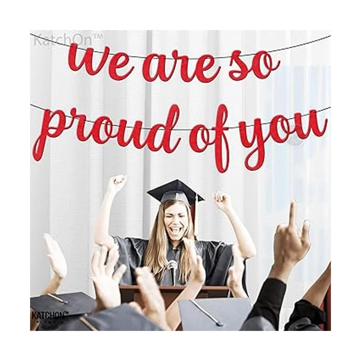 Banner de graduación con purpurina de We Are So Proud Of_5