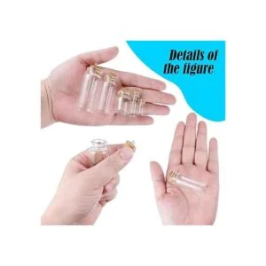 45 botellas de vidrio pequeñas transparentes con tapones