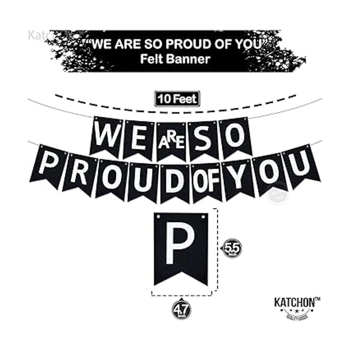 Banner de fieltro de 10 pies no DIY Decoraciones de_4