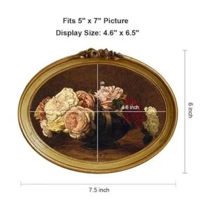 CISOO Marco de fotos ovalado vintage de 5 x 7 pulgadas_3