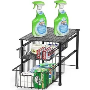 SimpleHouseware Cajón apilable de 2 niveles color negro_5