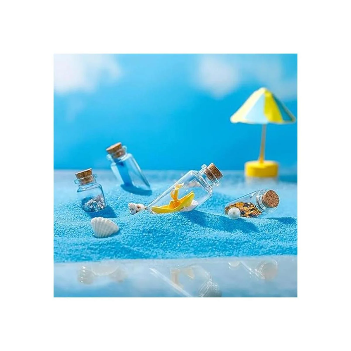 45 botellas de vidrio pequeñas transparentes con tapones