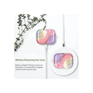 JIAXIUFEN Funda para AirPods Pro diseño de mármol con_3