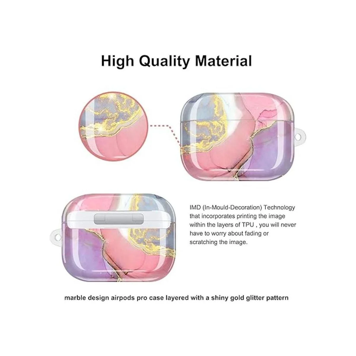 JIAXIUFEN Funda para AirPods Pro diseño de mármol con_2