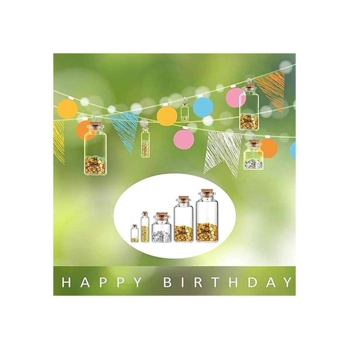 45 botellas de vidrio pequeñas transparentes con tapones