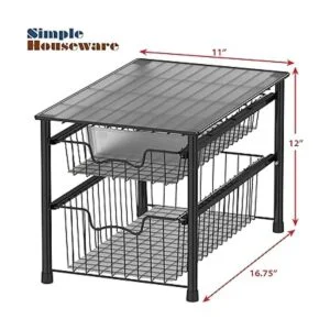 SimpleHouseware Cajón apilable de 2 niveles color negro_4