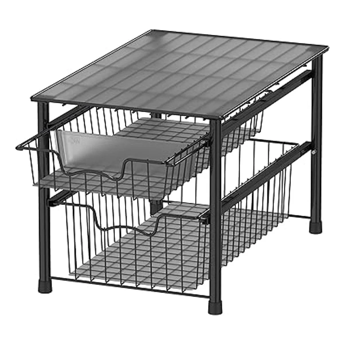 SimpleHouseware Cajón apilable de 2 niveles color negro_1