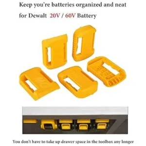 Paquete de 5 soportes de batería para batería Dewalt de 20_3