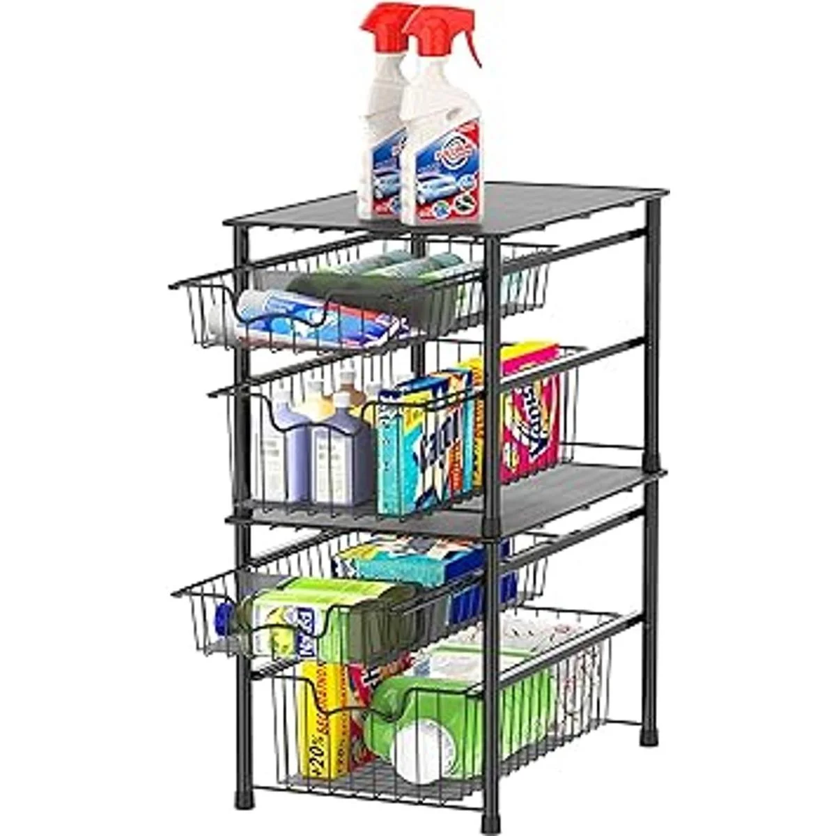 SimpleHouseware Cajón apilable de 2 niveles color negro_3