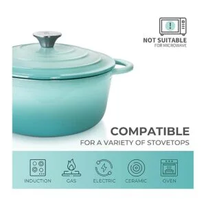 Trustmade Horno holandés recubierto de hierro fundido_4