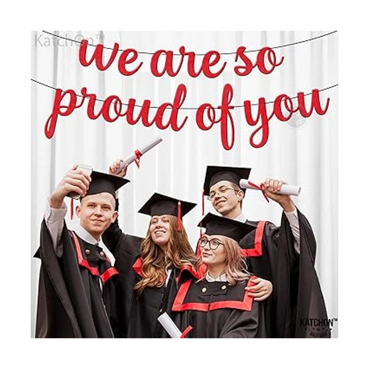 Banner de graduación con purpurina de We Are So Proud Of_3