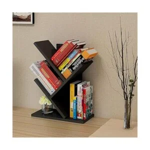Godferyxin Estantería para árbol organizador de libros de_1