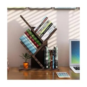 Godferyxin Estantería para árbol organizador de libros de_6