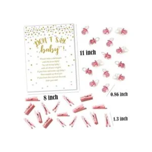 Dont Say Baby Shower Pinza para ropa para niña incluye