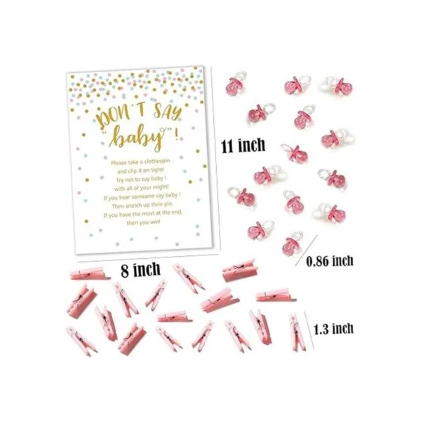 Dont Say Baby Shower Pinza para ropa para niña incluye