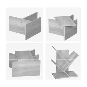 Godferyxin Estantería para árbol organizador de libros de_4