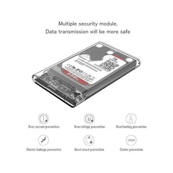 Reletech Caja de disco duro externo de 2.5 pulgadas SATA_3