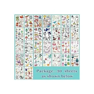 Partywind 380 estilos 30 hojas de tatuajes luminosos_2