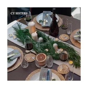 CY SISTERS Juego de 6 manteles individuales redondos de_5