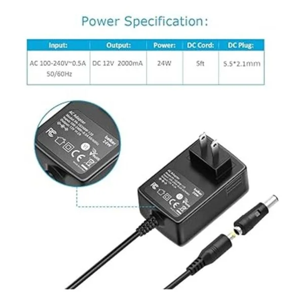 Belker Adaptador de corriente continua de 12 V 2 A 1.5_3