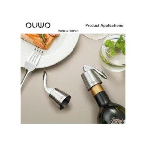 OUWO Tapón de vino de acero inoxidable para botellas de_6