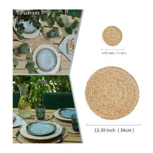 CY SISTERS Juego de 6 manteles individuales redondos de_4