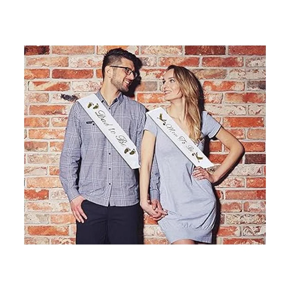 Paquete de banda de baby shower Mom To Be y Dad To_4