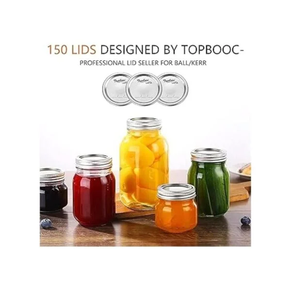 150 tapas de conservas de boca regular para bolas tarros