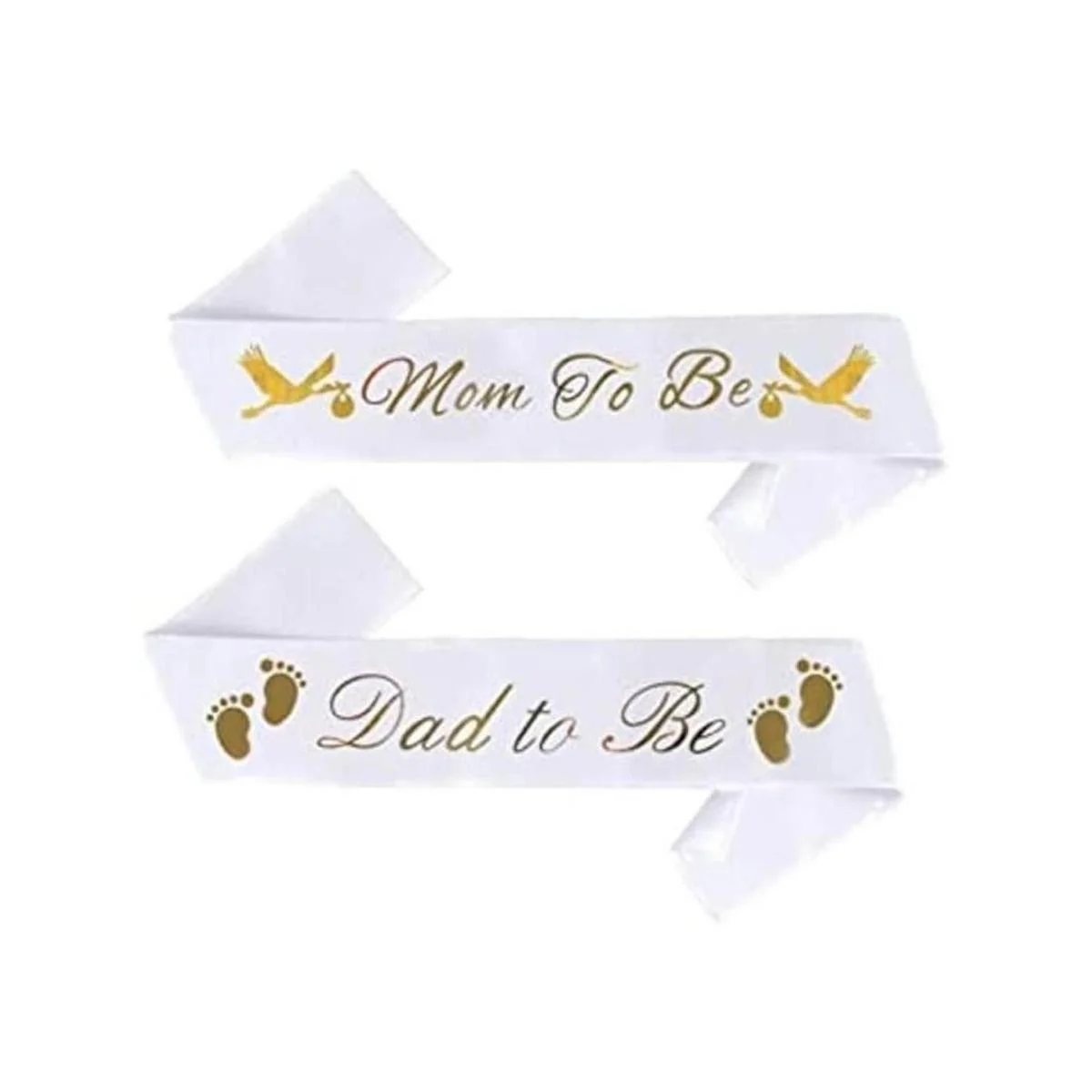 Paquete de banda de baby shower Mom To Be y Dad To_1