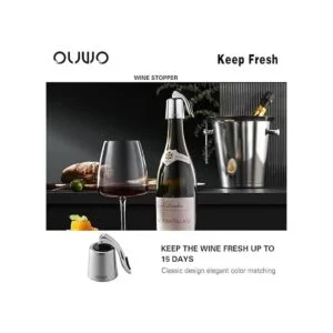 OUWO Tapón de vino de acero inoxidable para botellas de_4