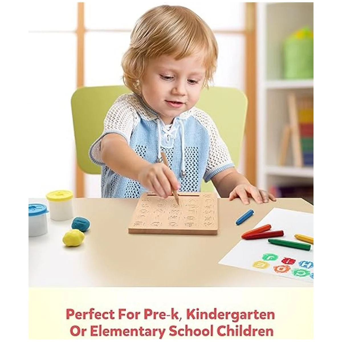 Coogam Tablero de madera para practicar las letras_5