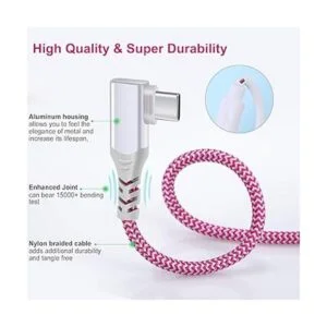 Cable USB C Pofesun 5 unidades 6.6 pies 3.1 A tipo C_3