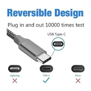 Cable de carga USB C de 10 pies paquete de 3 cables_3