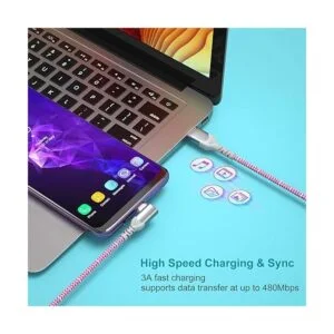 Cable USB C Pofesun 3 unidades 6.6 pies 3.1 A tipo C_5