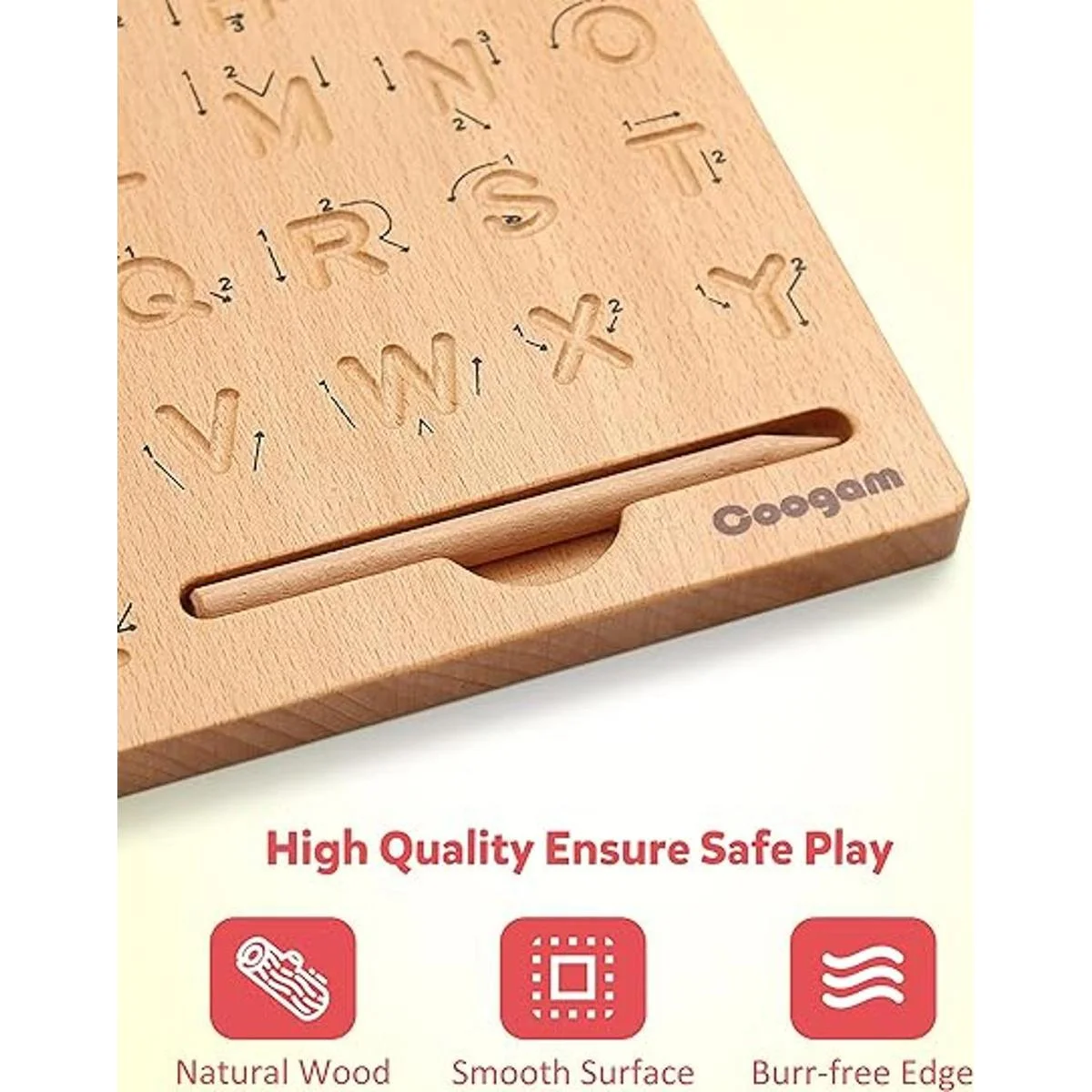 Coogam Tablero de madera para practicar las letras_6